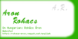 aron rohacs business card